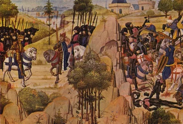 Konrad III. und Ludwig VII. treffen sich während der Kreuzzüge